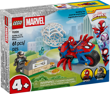 LEGO® Marvel Spidey In His Motorcycle vs Rhino 11206