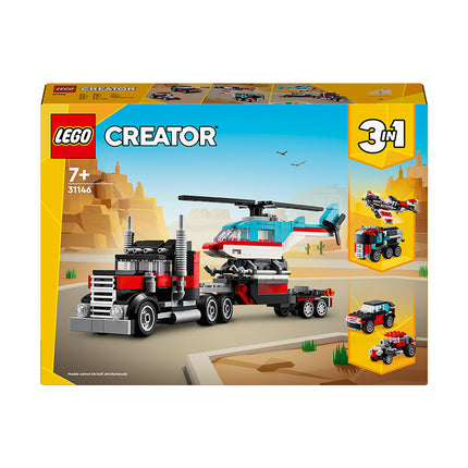 LEGO® Creator 3-in-1 Flatbed Truck with Helicopter Toy 31146
