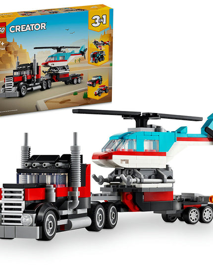 LEGO® Creator 3-in-1 Flatbed Truck with Helicopter Toy 31146
