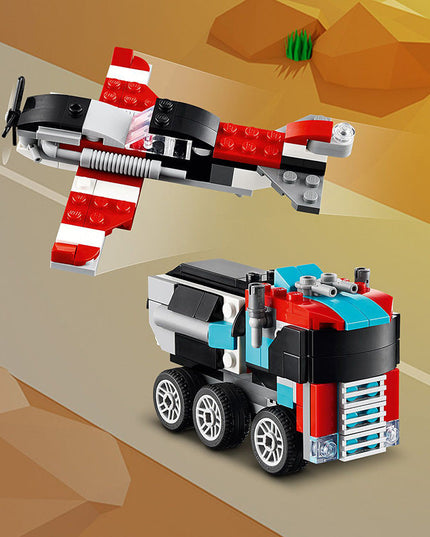 LEGO® Creator 3-in-1 Flatbed Truck with Helicopter Toy 31146