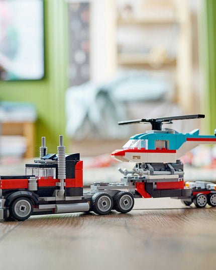 LEGO® Creator 3-in-1 Flatbed Truck with Helicopter Toy 31146