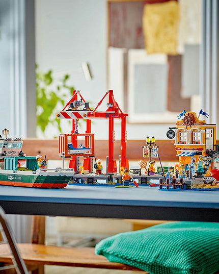 LEGO® City Seaside Harbour with Cargo Ship Building Toy 60422