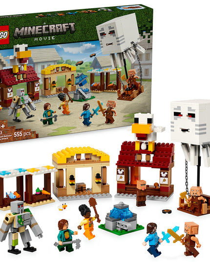 LEGO® Minecraft® The Ghast Balloon Village Attack, Gamer Gift Toy for Kids 21273