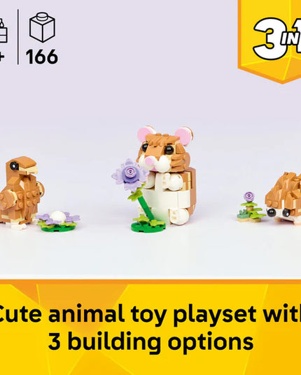 LEGO® Creator 3-in-1 Cute Hamster with a Flower Toy 31376