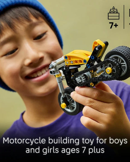 LEGO® Technic Yellow Motorcycle Toy Building Set 42225