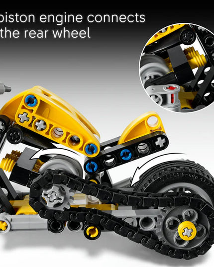 LEGO® Technic Yellow Motorcycle Toy Building Set 42225