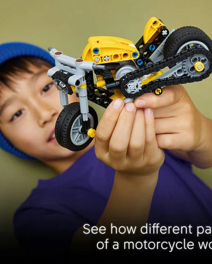 LEGO® Technic Yellow Motorcycle Toy Building Set 42225